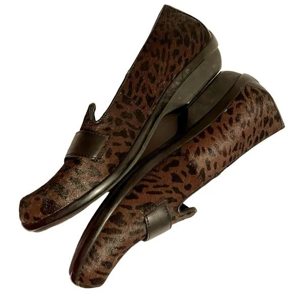 Dansko Olena Cheetah Print Calf Fur Flat Shoes Size 38 US Size 7.5 - 8