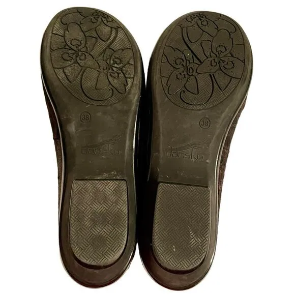 Dansko Olena Cheetah Print Calf Fur Flat Shoes Size 38 US Size 7.5 - 8