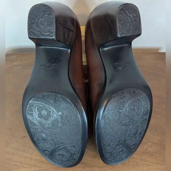 Dansko Preppy Academia Floral Coastal Cowgirl Brown Pumps Clogs Heels 40