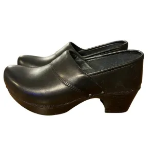 Dansko Professional Black Leather Clogs Heels EU 36
