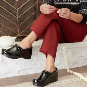 Dansko Professional Black Patent Leather Clogs | 37