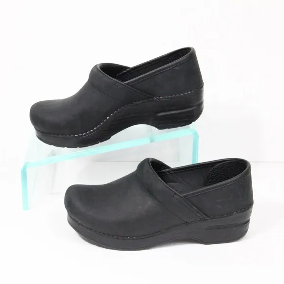 Dansko Professional Clogs Black Oiled Leather Women Work Shoes EU 37
