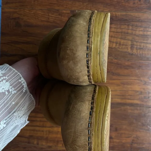 Dansko professional clogs leather tan honey brown 42 work shoes comfortable