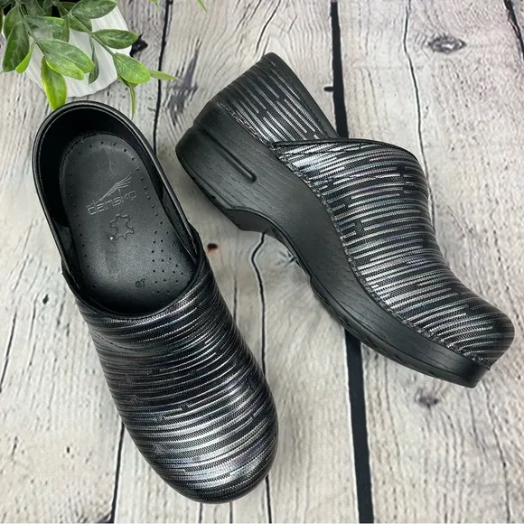 Dansko Professional Clogs Multi Twine Rainbow Metallic Stripe Sz EU 37