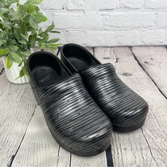 Dansko Professional Clogs Multi Twine Rainbow Metallic Stripe Sz EU 37