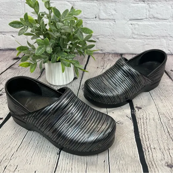 Dansko Professional Clogs Multi Twine Rainbow Metallic Stripe Sz EU 37