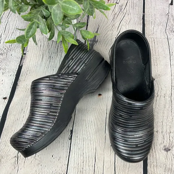 Dansko Professional Clogs Multi Twine Rainbow Metallic Stripe Sz EU 37