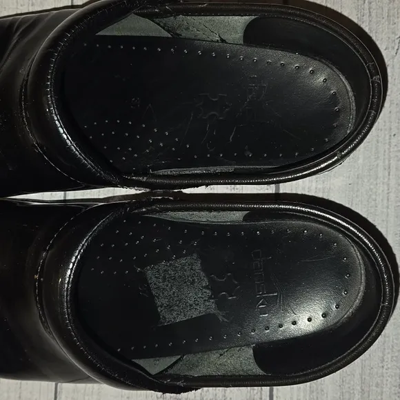 Dansko Professional Metallic Patent Leather Clogs Blue/Gray/Black Size EU 37