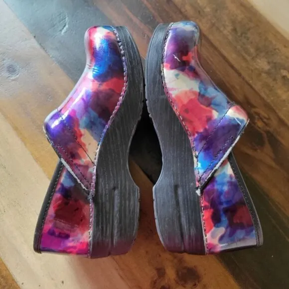 Dansko Professional Multicolor Abstract Clogs Size 38