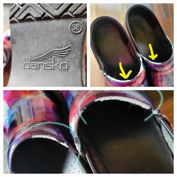 Dansko Professional Multicolor Abstract Clogs Size 38