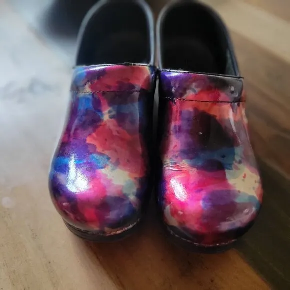 Dansko Professional Multicolor Abstract Clogs Size 38