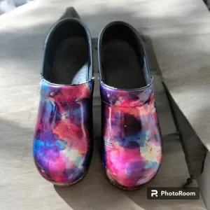Dansko Professional Multicolor Abstract Clogs Size 38