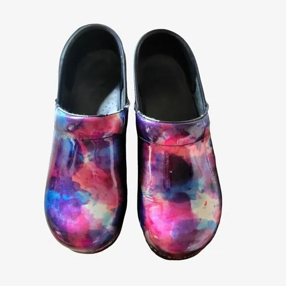 Dansko Professional Multicolor Abstract Clogs Size 38