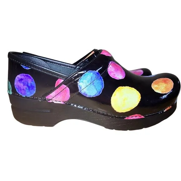 Dansko Professional Planet Patent Leather Nursing Medical Clogs EU 37 US 6.5-7