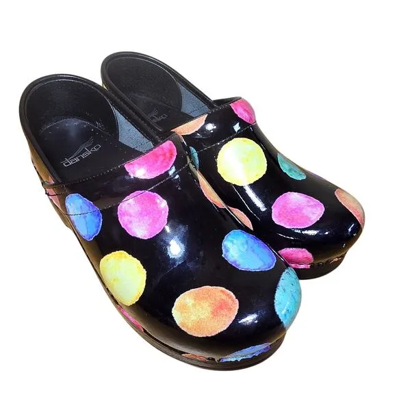 Dansko Professional Planet Patent Leather Nursing Medical Clogs EU 37 US 6.5-7