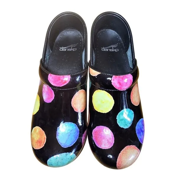 Dansko Professional Planet Patent Leather Nursing Medical Clogs EU 37 US 6.5-7
