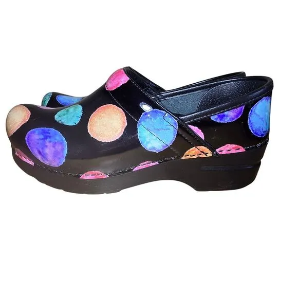 Dansko Professional Planet Patent Leather Nursing Medical Clogs EU 37 US 6.5-7