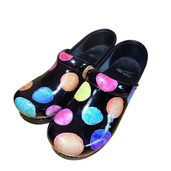 Dansko Professional Planet Patent Leather Nursing Medical Clogs EU 37 US 6.5-7