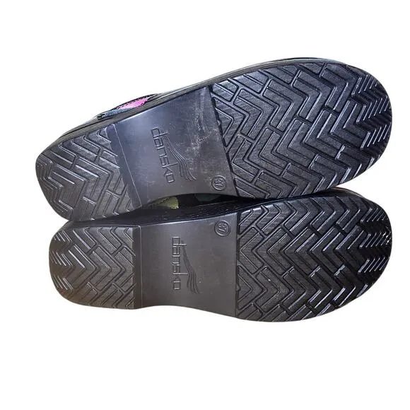 Dansko Professional Planet Patent Leather Nursing Medical Clogs EU 37 US 6.5-7