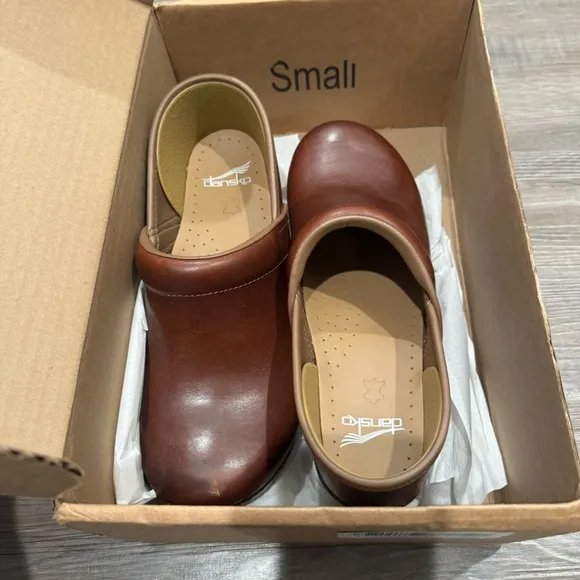 Dansko Professional Saddle Full Grain Leather Slip On Clogs
