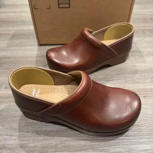 Dansko Professional Saddle Full Grain Leather Slip On Clogs