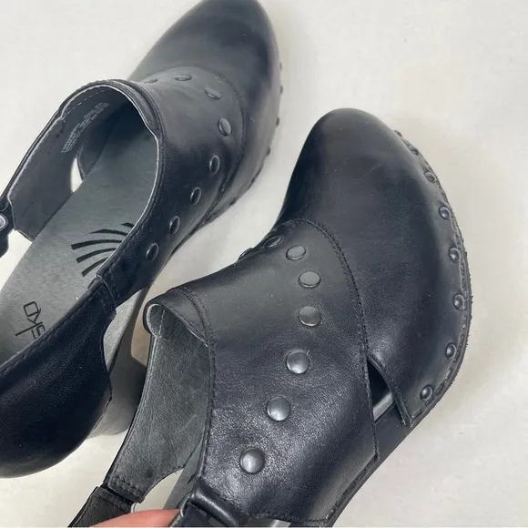 Dansko Ryder Studded Leather Heels Black Size 40