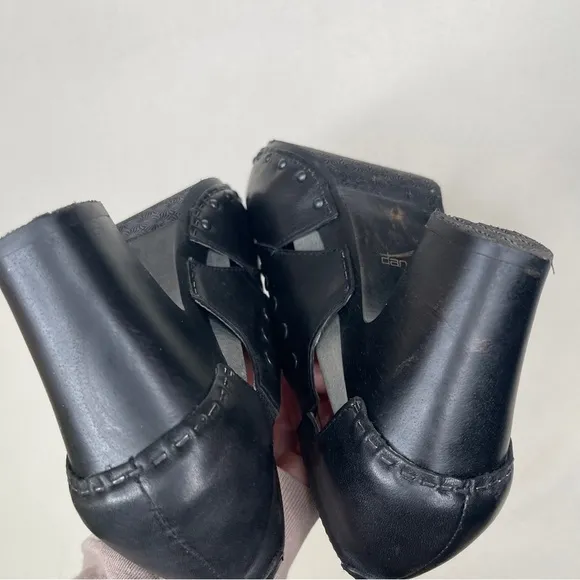 Dansko Ryder Studded Leather Heels Black Size 40
