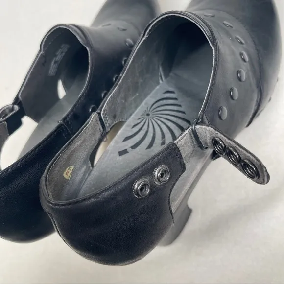 Dansko Ryder Studded Leather Heels Black Size 40