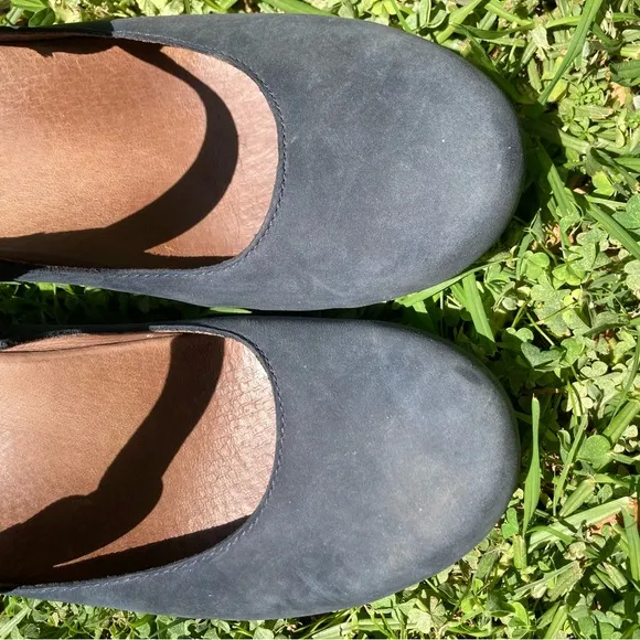 Dansko Suede Missy Mary Jane Clogs Womens 9.5/10 EU 40 Dark Gray Nubuck Leather