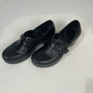DANSKO Tamera black Leather Buckle Clogs Slip On Work Shoes Size EU 40/ US 9.5