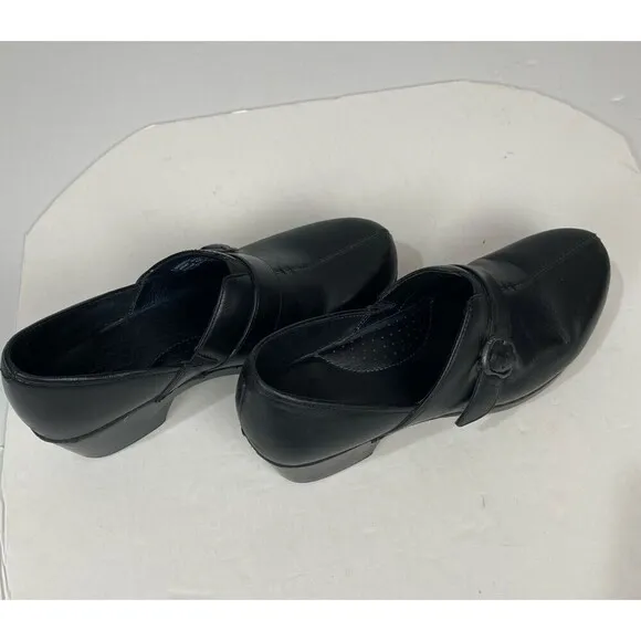 DANSKO Tamera black Leather Buckle Clogs Slip On Work Shoes Size EU 40/ US 9.5