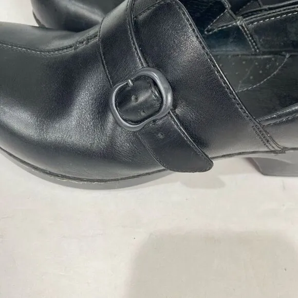 DANSKO Tamera black Leather Buckle Clogs Slip On Work Shoes Size EU 40/ US 9.5