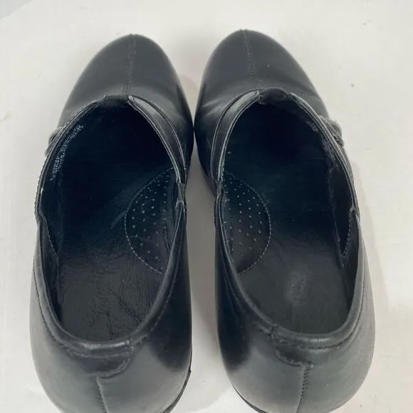 DANSKO Tamera black Leather Buckle Clogs Slip On Work Shoes Size EU 40/ US 9.5