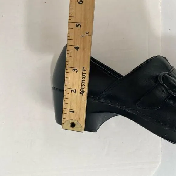 DANSKO Tamera black Leather Buckle Clogs Slip On Work Shoes Size EU 40/ US 9.5