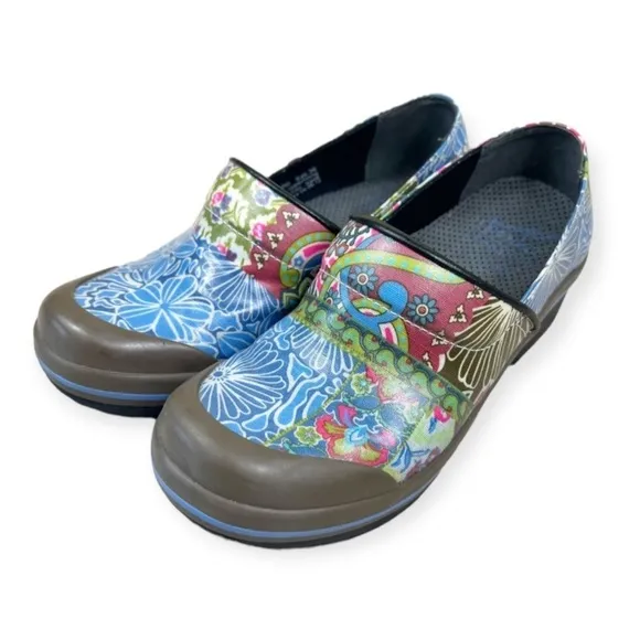 Dansko Vegan Volley Clog Floral Patchwork 36