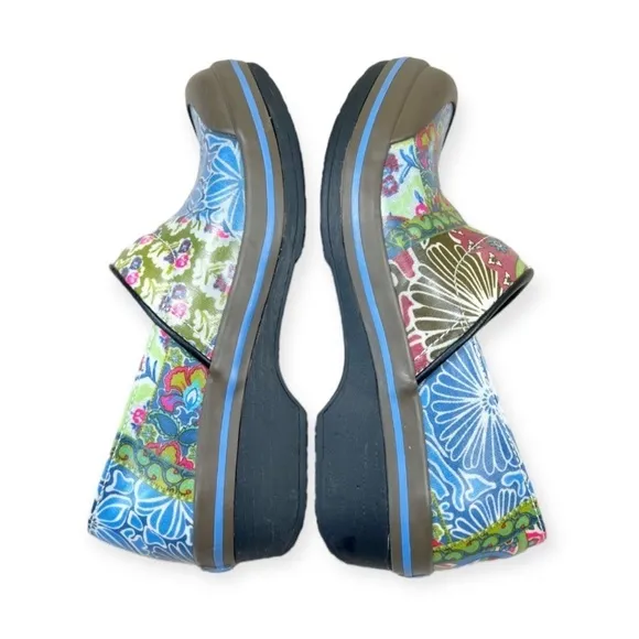 Dansko Vegan Volley Clog Floral Patchwork 36