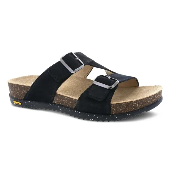 Dansko Women's Dayna Black Suede Sandals Shoes Sz 39/8.5-9