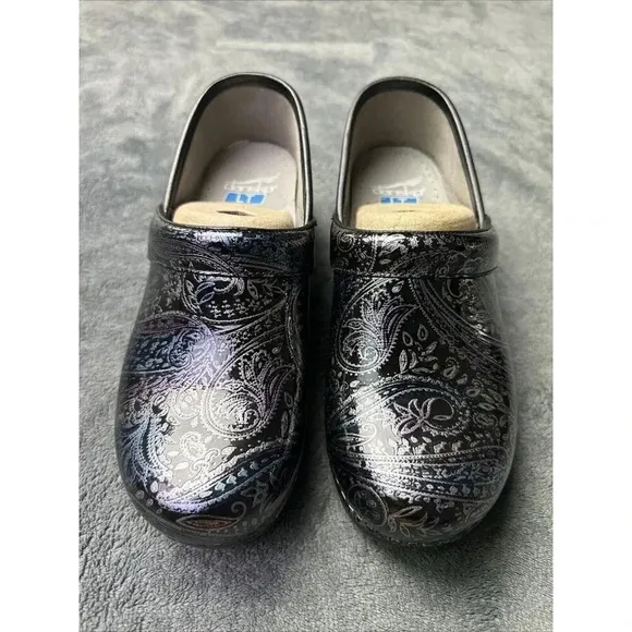 Dansko Women's LT Pro Clogs Shoes Paisley Patent Leather 2019 EU 36,  5.5-6 US
