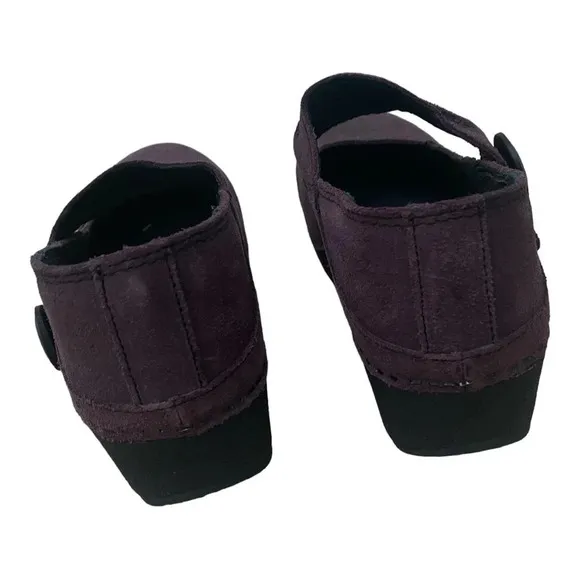 Dansko Womens Mary Jane Clogs Ankle Strap Size 38 Plum Leather Business Casual