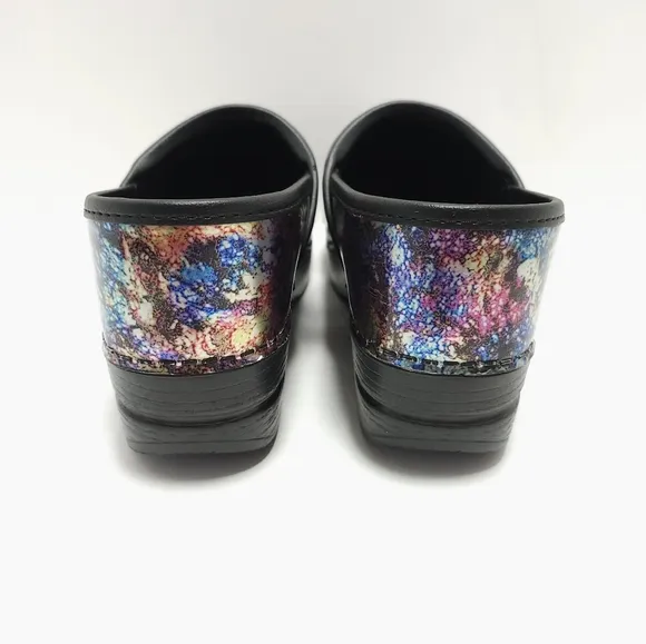 Dansko Womens Metallic Wash Patent Professional Work Clogs Size 37 US 6.5