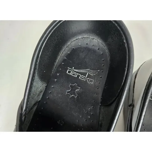 Dansko Women's Pro Multi Scribble Patent Leather Clogs Shoes Sz US 9.5-10 EU 40
