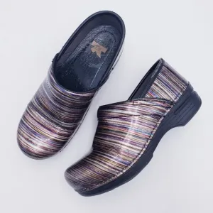 Dansko Women's Pro XP Muli Stripe Patent Leather Clogs Women's EU 37 US 7-7.5
