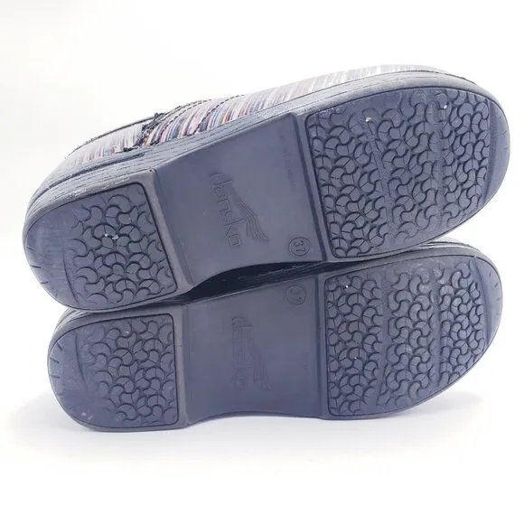 Dansko Women's Pro XP Muli Stripe Patent Leather Clogs Women's EU 37 US 7-7.5