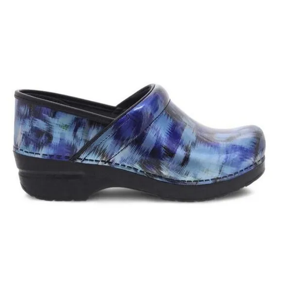 Dansko Women's Professional Blue Brush Patent Health Nurse Clogs EU 38, US 7.5/8