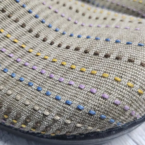 Dansko Womens Professional Closed Toe Slip-On Clogs Multicolor Stripe Canvas Upp