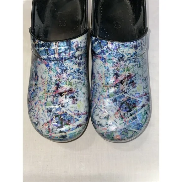 Dansko Women’s Work Clogs Size 41 U.S. 10 M Blue Mixed Leather Workwear Nursing