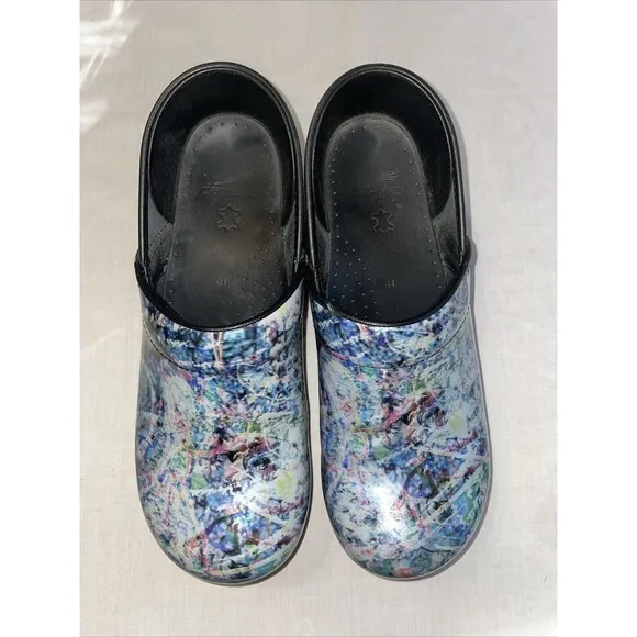 Dansko Women’s Work Clogs Size 41 U.S. 10 M Blue Mixed Leather Workwear Nursing