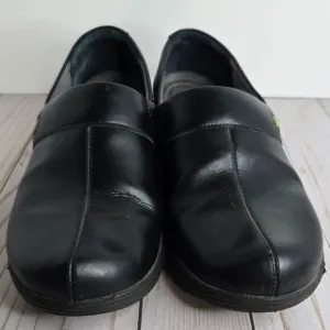 Dansko Work Wonders Size 40 US 9-9.5 Black Smooth Leather Slip On Clogs Shoes