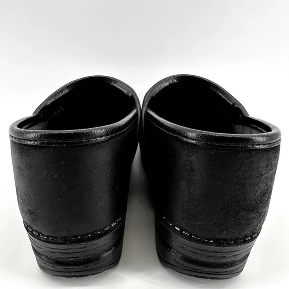 Dansko XP 2.0 Leather Clogs Shock Absorption Padded Collar Leather Black 6