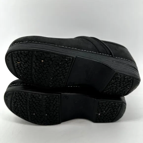 Dansko XP 2.0 Leather Clogs Shock Absorption Padded Collar Leather Black 6
